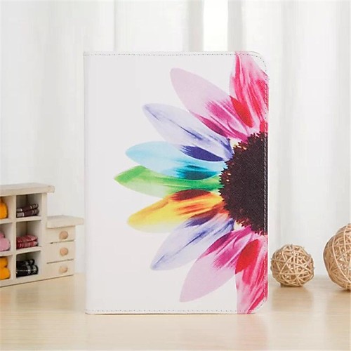 Colorful Flowers Pattern PU Leather Full Body Case with Stand and Card Slot for iPad mini 1/2/3