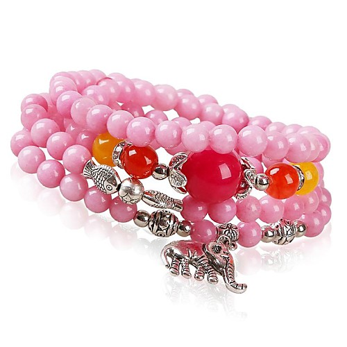 Women's Ethnic Style Elephant  Multiturn Lucky Buddha Beads Bracelet