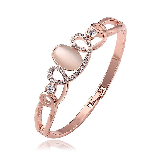 Women's Rose Gold Plated Ellipse Drill Bracelet