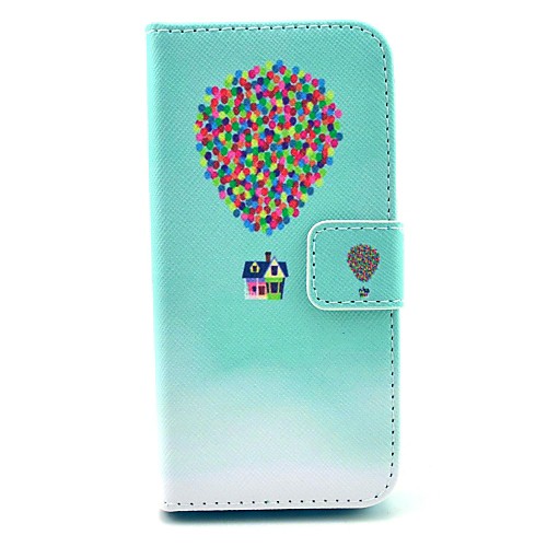 Flying Balloon House Pattern PU Leather Cover with Stand and Card Slot for iPhone 6