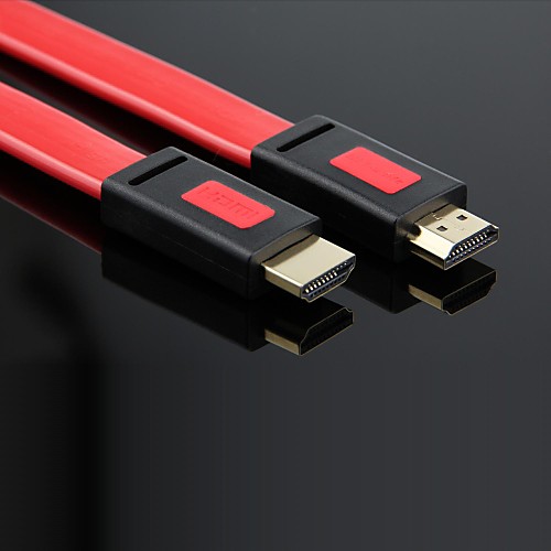 2.0m высокоскоростной HDMI плоский кабель АМ / АМ с Ethernet, поддерживает 3D, 4K х 2К видео, красный цвет, качество высота