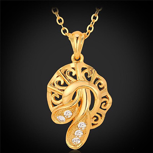 u7hollow фантазии ожерелье 18k реальное позолоченные горный хрусталь ожерелье ювелирные изделия