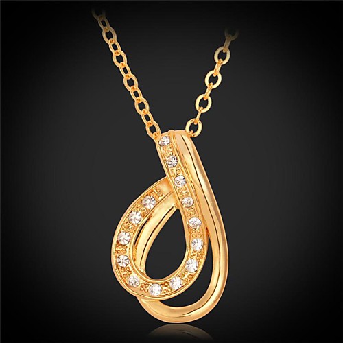 u7 повезло ожерелье 18k реального Позолоченные горный хрусталь кулон ожерелье ювелирные изделия