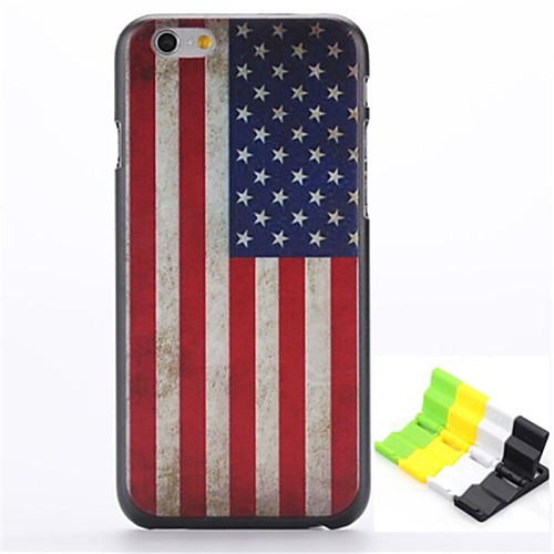 American Flag Pattern Hard Case and Phone Holder for iPhone 6 Plus