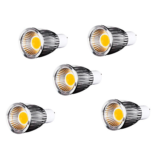 5pcs 9W GU10 700-750LM 3000-3500K Warm White Color Support Dimmable Led Cob Spot Light Lamp Bulb(220V)