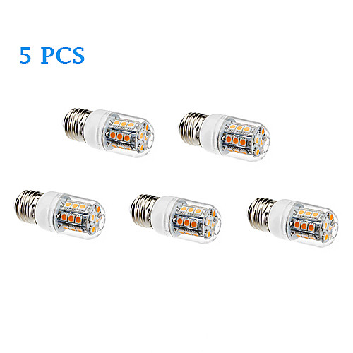 5Pcs E27 3W 27x5050SMD 200LM 3500K/6000K Warm White Cool White Light LED Corn Bulb (220-240V)