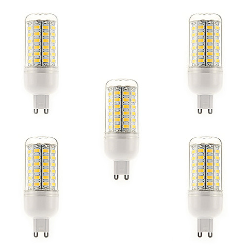 5PCS G9 15W 69x5730SMD 1500LM 3000-3500K Warm White Light LED Corn Bulb (220-240V)