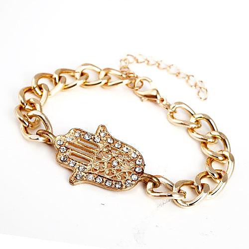 Fashion Flower Shape Rhinestone Bracelets Random Color