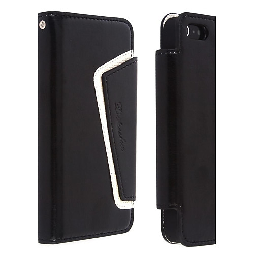 Skin Grain PU Leather with Card Solt and Stand Case for iPhone 5/5S