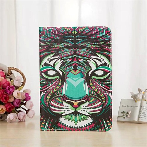 King of The Forest Series Pattern PU Leather Full Body Case with Stand and Card Slot for iPad mini 1/2/3