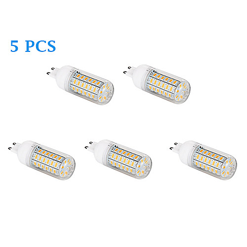 5Pcs G9 12W 56x5730SMD 1200LM 3500K/6000K Warm White/Cool White Light LED Corn Bulb (220-240V)