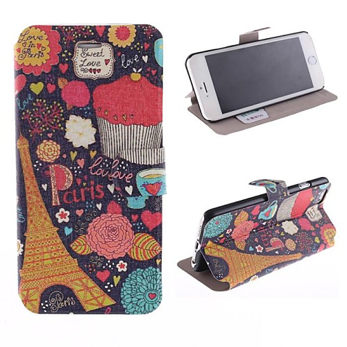 Color Painting Design PU Leather Full Body Case with Card Slot for iPhone 6