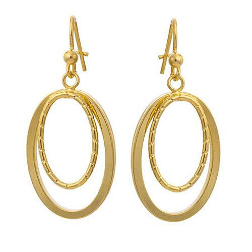 Tina -- 18 K Gold-plated Circle Pendant the European and American Fashion Earrings