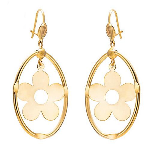 Tina - 18 K Gold-plated Flower the European and American Fashion Earrings