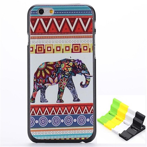 Elephant Pattern Hard Case and Phone Holder for iPhone 6 Plus