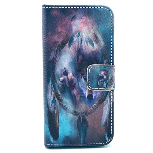 Wolf Family and Dream Catcher Pattern PU Leather Full Body Case with Card Slot for iPhone 4/4S