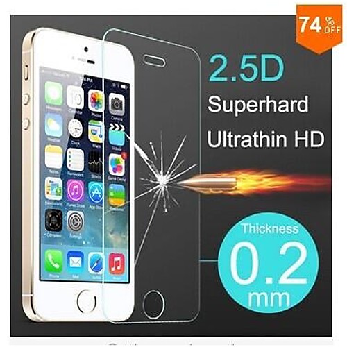 0.26mm закаленного протектор с салфетка из микрофибры для Iphone 5 / 5S / 5с стеклянный экран