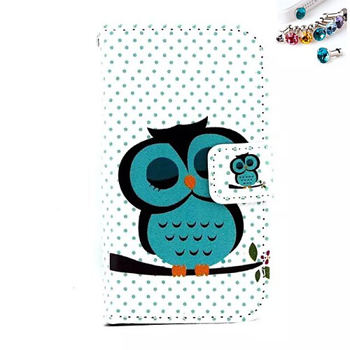 Broken Beautiful Owl Pattern PU Leather Full Body Case with Card Slot and Stand for iPhone 4/4S