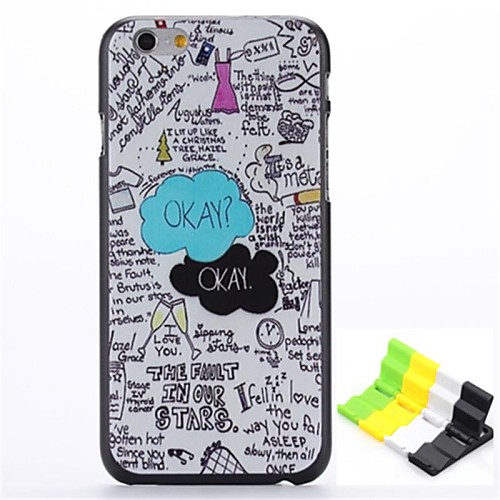 OK Letters Pattern Hard Case and Phone Holder for iPhone 6