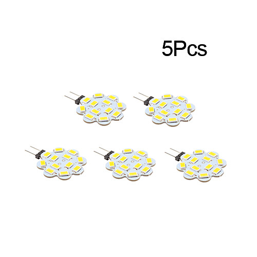 5шт g4 3W 12x5630 SMD 240-270lm 3500k / 6000k теплый белый / холодный белый свет цветков лотоса привели пятно лампы (12)