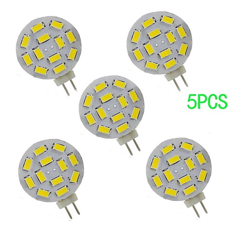 G4 3W 12x5730SMD 250LM 6000-6500K  Cool  White Light LED Spot Bulb (DC12V) 5PCS