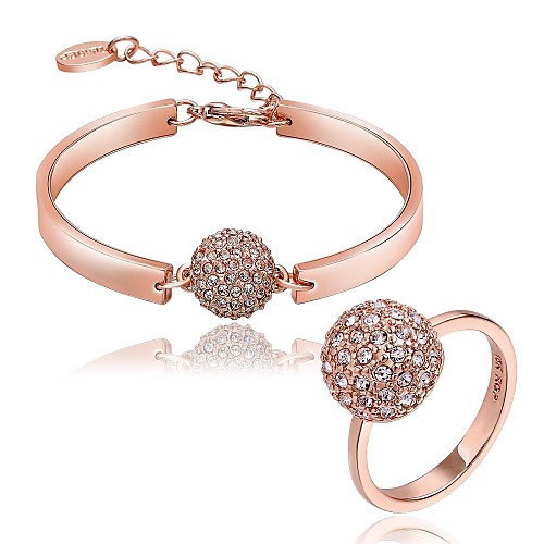 18-каратного розового обшивки кольца золотые браслет