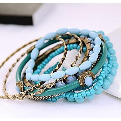 Fashion Korean Blue Couple Alloy Charm Bracelet(1pc)(Red)