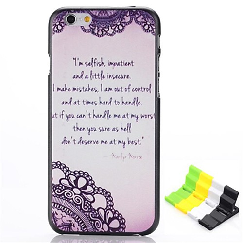 Letter Pattern Hard Case and Phone Holder for iPhone 6