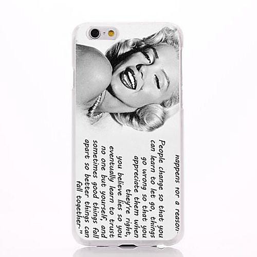 Marilyn Monroe Laughing And Words Pattern PC Hard Back Cover Case for iPhone 6