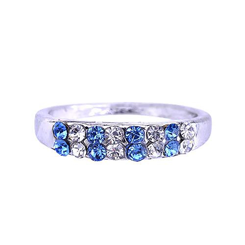 LuremeSilver Plated Alloy Double-row Zircon Ring(Assorted Colors)