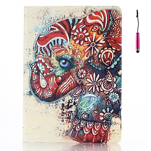 Colorful Elephant Pattern PU Leather  Full Body Case with Stand for iPad Air 2