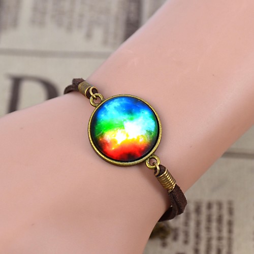 Vogue Night Sky Stars Moon Galaxy Cabochon Dome Pendant Bracelet Friendship Gift