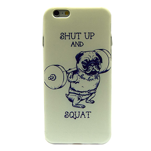 Weightlifting Dog Pattern TPU Soft Cover for iPhone 6