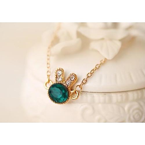 Fashion Adorable Rabbit Green Alloy Charm Bracelet(1pc)