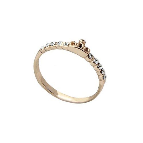 Simple Style Rose Gold Platet Rhinestone Imitation Engagement Ring