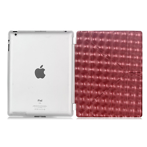 Natusun™ 3D Square Piece Pattern Multi Flap PU Leather Smart Cover Slim Hard Plastic Cas for iPad2/iPad3/iPad4