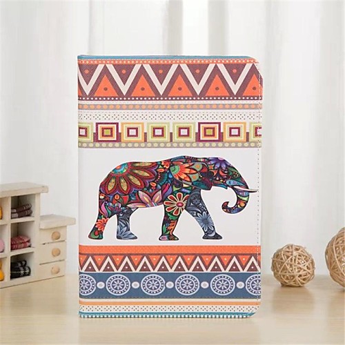 Elephant Pattern PU Leather Full Body Case with Stand and Card Slot for iPad mini 1/2/3