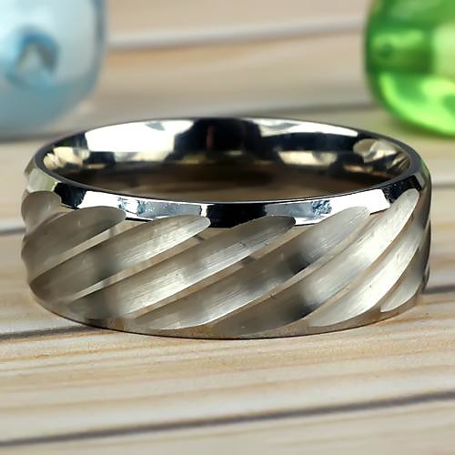 Twill Men's Stainless Steel Ring  (1Pc)