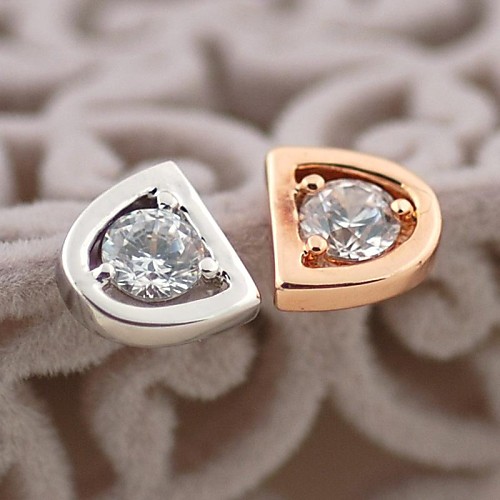 Fashion (Rhinestone) Gold-Plated Women's Stud Earrings (1 Pair)