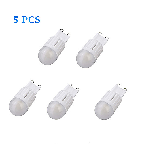 5Pcs Dimmable G9 5W 2xCOB 380LM 3500K/6000K Warm White/Cool White Light LED Corn Bulb (AC220-240V)