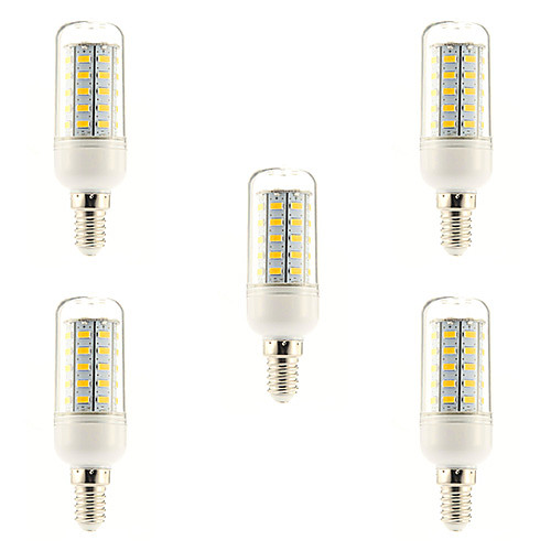 5PCS E14 10W 48x5730SMD 1000LM 3000-3500K Warm White Light LED Corn Bulb (220-240V)