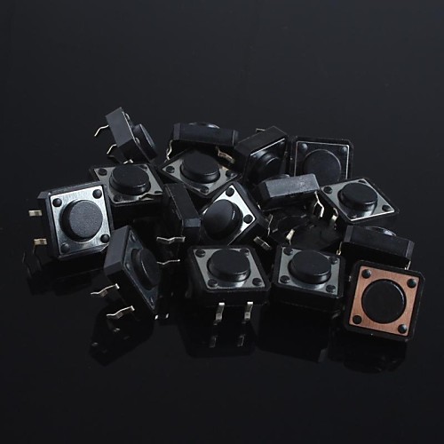 

12x12x5mm Micro Switch Button Touch Switch Small Key-Press Switch(20Pcs)