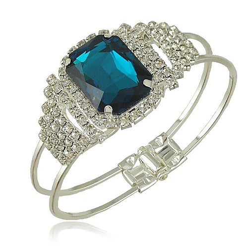 Luxurious Rhinestones Gemstone Bracelets  (Red, Blue)