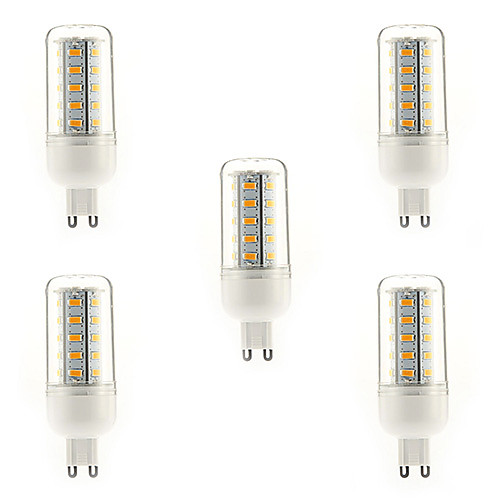 5PCS G9 7W 36x5730SMD 700LM 3000-3500K Warm White Light LED Corn Bulb (220-240V)