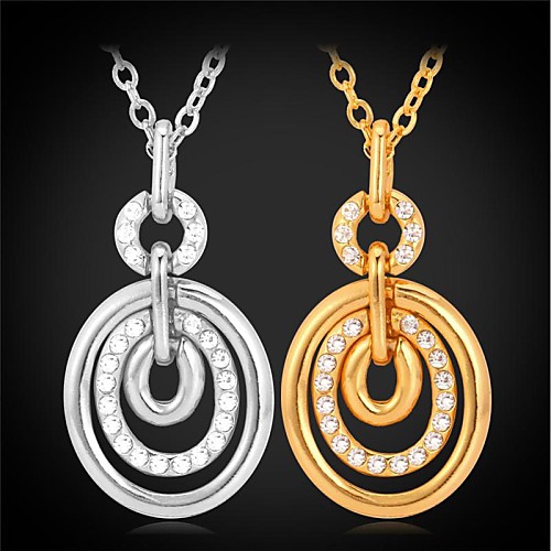 u7rhinestone ожерелье 18k реальное золото платина покрытием круговой кулон ожерелье ювелирные изделия