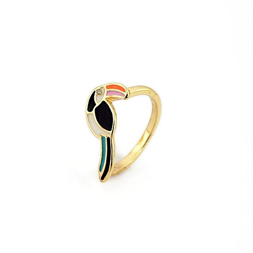 Cute Bird Gold Plated Ring (1 Pc)