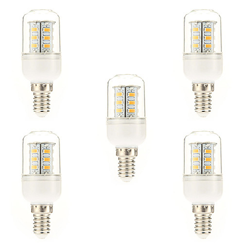 5PCS E14 5W 245730SMD 450LM 3000-3500K Warm White Light LED Corn Bulb(220V)