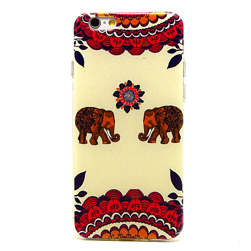 A Pair Of Elephant Pattern TPU Soft Cover for iPhone 6