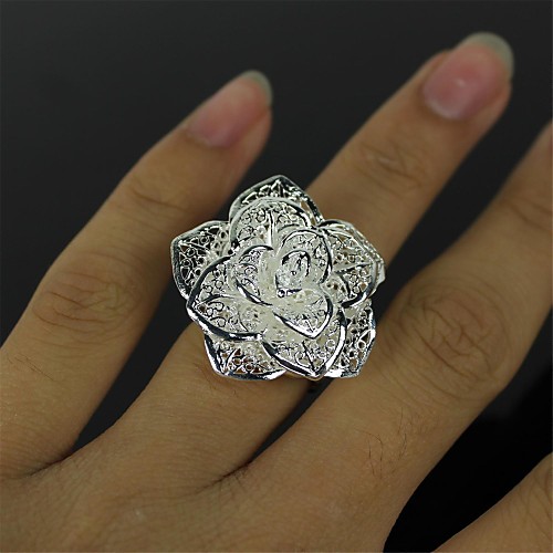 Silver Noble Roses Ring-Silver