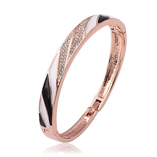 Women's Rose Gold Plated Round Drill Bracelet